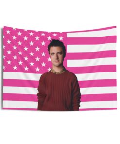 Kirk Gleason Flag, Kirk Gleason Indoor Wall Tapestries, Sean Gunn - Kirk Gleason Pink Flag