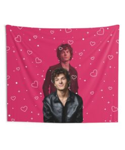 Mason Thames pink heart Tapestries, Mason Thames Flag, Mason Thames Indoor Wall Tapestries